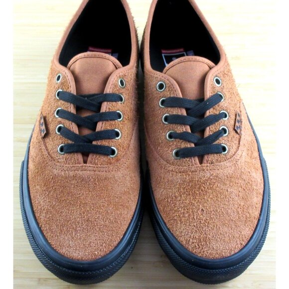 Vans Men's Skate Authentic Hairy Suede Black Rust Brown shoes Size 10 NIB - Picture 3 of 7